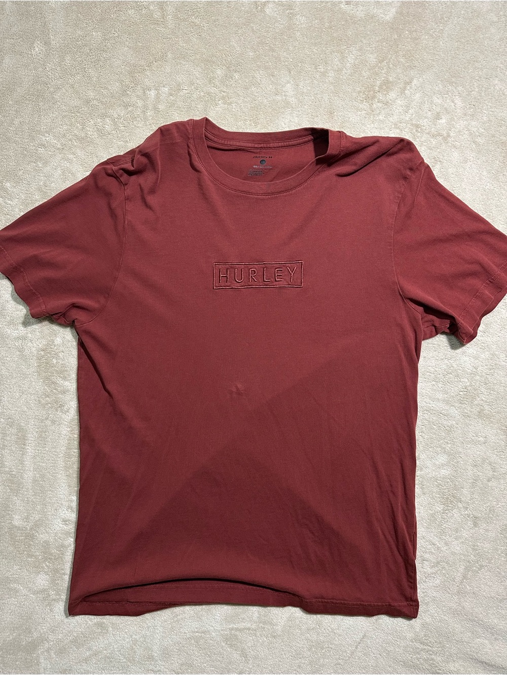 Hurley Men's Brick Red Short-Sleeve Crew Tee